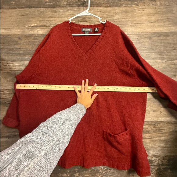 Lane Bryant Deep Red V-Neck Wool Sweater - Picture 4 of 5